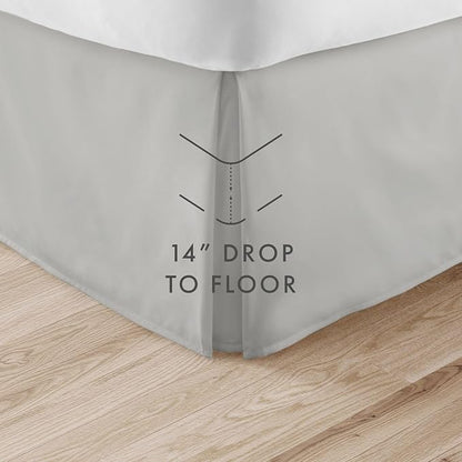 Linen Market Bed Skirt - Ultra Soft Microfiber - Easy Fit with 14 Inch Tailored Drop - Hotel Quality, Shrinkage & Fade Resistant - Bed Cover - King Bed Set - Bedroom Décor - (King, Light Gray)