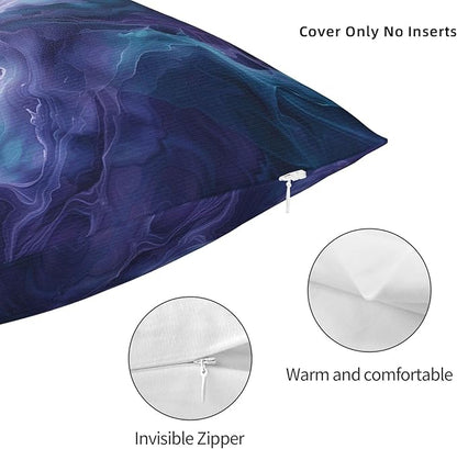 Purple Teal Turquoise Galaxy Nebulous 16x16 inches Throw Pillow Covers Cozy Square Pillowcases Home Decor for Bed Couch Sofa Office Living Room Cushion Covers