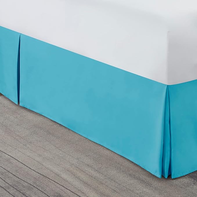 Nestl Beach Blue Full XL Bed Skirt - Full XL Size Bed Skirt 14 Inch Drop - Brushed Microfiber Bed Skirts - Hotel Quality Pleated Bed Skirt - Shrinkage & Fade Resistant