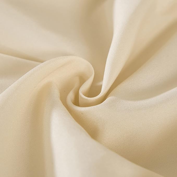MEILA Wrap Around Bed Skirt Three Fabric Sides Elastic Dust Ruffled 18 Inch Tailored Drop,Easy to Install Fade Resistant-Beige, Twin/Full