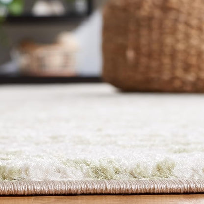 SAFAVIEH Area Rug 8x10 - Tulum Collection - Large - Ivory & Sage, Moroccan Boho Tribal Design, Non-Shedding & Easy to Clean, Ideal for Living Room, Bedroom, Dining Space (TUL272H)