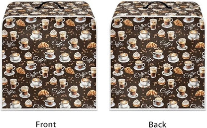 Coffee Maker Covers With Top Handle Folding Coffee Machine Dust Covers For Blender Mixer Juice Machine Keep Office Home Kitchen Clean Afternoon Tea Print