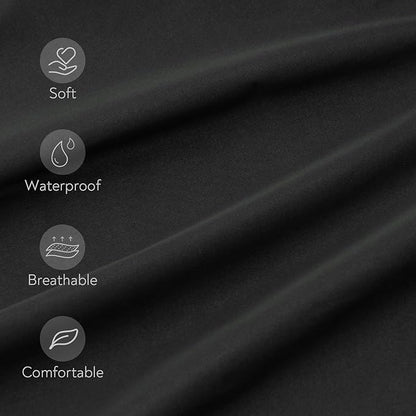 Waterproof Crib Sheets for Boys 2 Pack, Fitted Baby Crib Sheet Neutral 52" x 28" for Standard Crib and Toddler Bed Mattress, Soft and Breathable Kid Toddler Sheets for Boys or Girls, Black