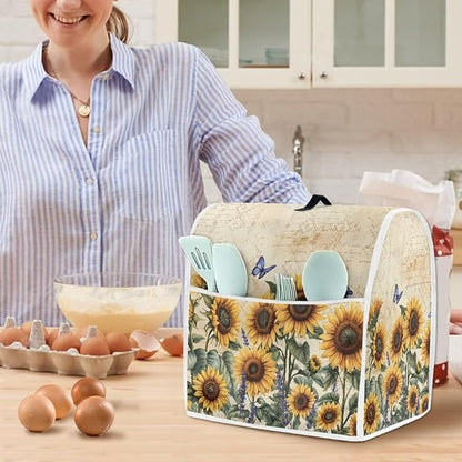 Sunflower Mixer Cover for Kitchen Aid 4.5-5 Qt Mixer, Yellow Small Appliance Dust Covers Universal for Air Fryers, Coffee Makers, Kitchen Decor Gift for Friends