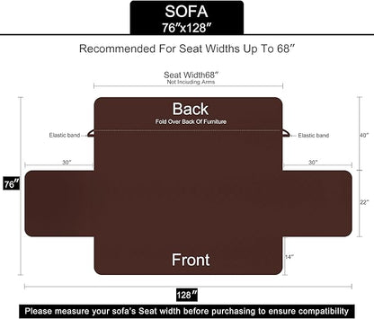 U-NICE HOME Reversible Sofa Cover Couch Cover for Dogs with Elastic Straps Water Resistant Furniture Protector for Pets Couch Cover for 3 Cushion Couch (Sofa, Sand/Beige)