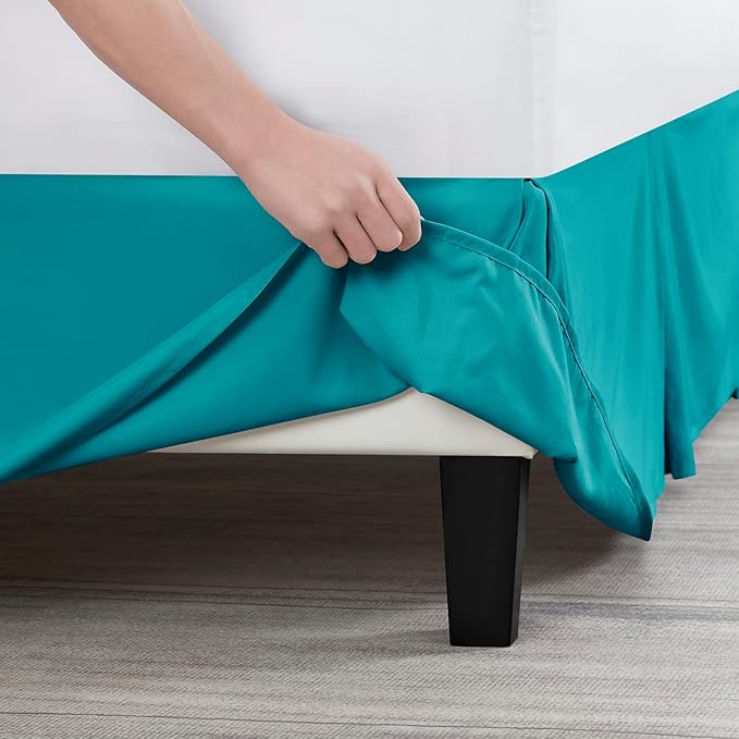 Nestl Teal Twin XL Bed Skirt - Twin XL Size Bed Skirt 14 Inch Drop - Brushed Microfiber Bed Skirts - Hotel Quality Pleated Bed Skirt - Shrinkage & Fade Resistant