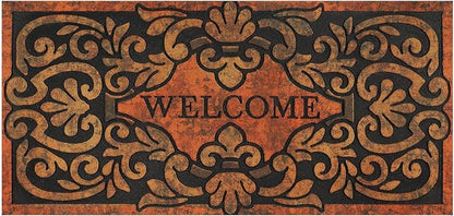 Large 47"x22" Heavy Duty Welcome Mat Outdoor with Non-Slip Rubber Backing - Durable Outdoor Door Mat for Front Door Entrance, Garage, Patio & High Traffic Areas（Welcome - Style2）