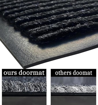 SRDDQLC Door Floor Mat Commercial Grade Large Size Heavy Duty Tough Entry Collection Slip Skid Entrance Mat with Rubber Backing Low Profile and Easy to Clean Indoor Outdoor Rug,3x6FT,Black