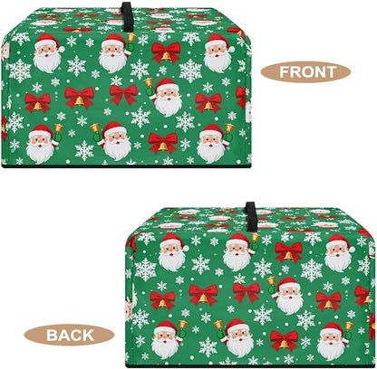 Microwave Oven Dust Cover, Christmas Santa Claus Heat-Resistant Waterproof Polyester Fabric Protection for Toaster Oven Air Fryer Dust Cover for Microwaves Ovens Machine Washable