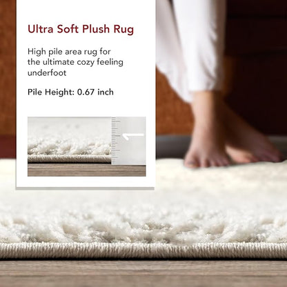 nuLOOM Kerry Cream, 3' x 5', Geometric, Soft and Cozy, High Traffic, Stain Resistant, Easy Clean, Durable Area Rug for Bedroom, Living Room, Dining Space, Den, Foyer, Entryway