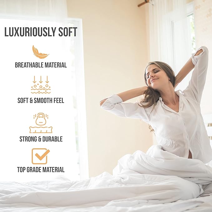 Twin Sheets Set - Luxury Hotel Bed Sheets - Soft Cooling Sheet with Elastic Corner Straps - Deep Pockets Microfiber Bedsheets - Bedding Sheet & Pillowcases Set - 3 PC (Twin Size, White)
