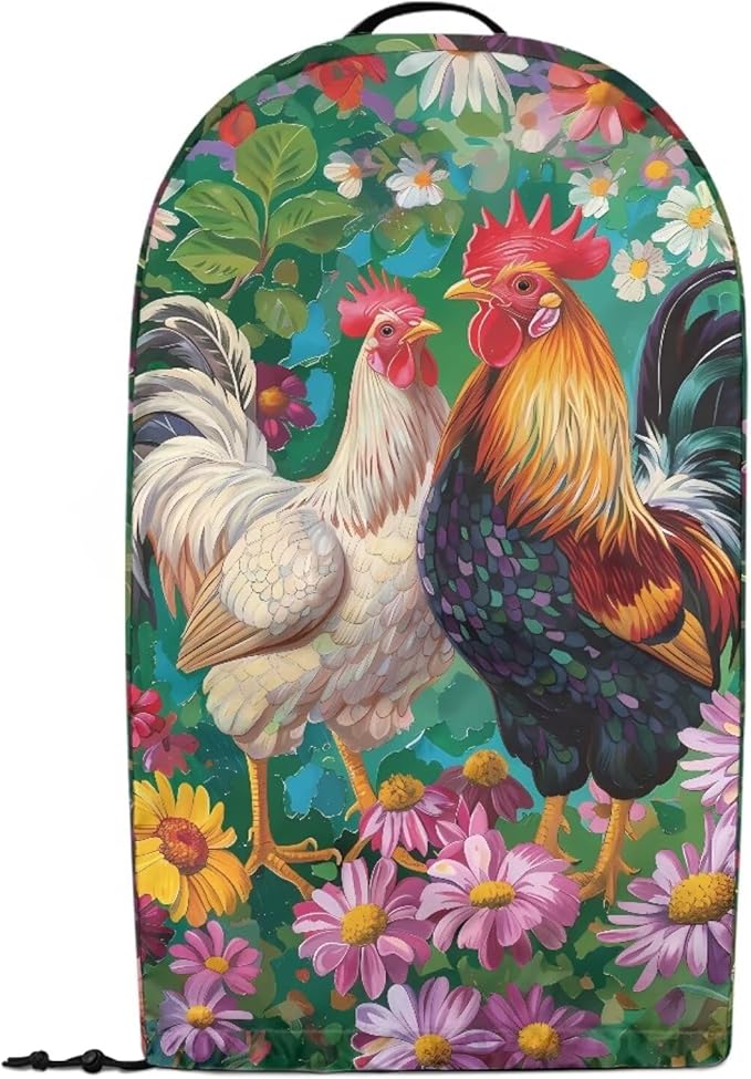 Rooster Flower Blender Dust Cover Stand Mixer or Coffee Maker Appliance Covers, Anti Fingerprint Polyester Dust Proof Stain Resistant Blender Cover for Home Kitchen