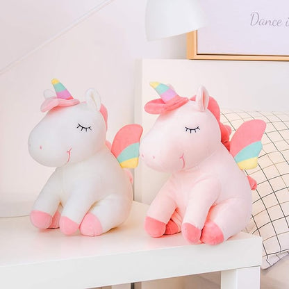 Lazada Unicorn Stuffed Animal Plush Toys Girls Gifts with Rainbow Wings White 12 Inches…