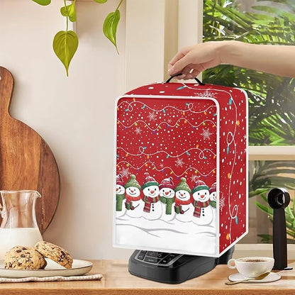Christmas Snowflake Coffee Maker Cover Dust Protection with Top Handle Washable Portable Replacement