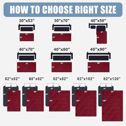 Smiry Waterproof Dog Bed Cover Blanket 40x70, Soft Reversible Pet Blanket, Washable Leakproof Cats Dogs Couch Cover for Sofa, Couch, Furniture, Lattice, Wine Red/Beige