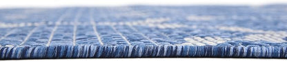 Unique Loom Outdoor Trellis Collection Area Rug (4' 1" x 6' 1" Rectangle, Navy Blue/ Ivory)