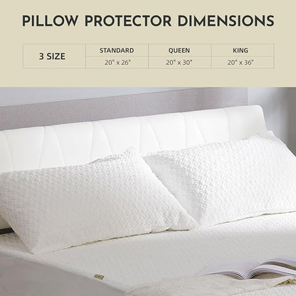 CoolShields Pillow Protector (4 Pack) Standard – Waterproof Zippered Pillow Covers, Hypoallergenic, Premium Pillowcase Encasement for Better Sleep