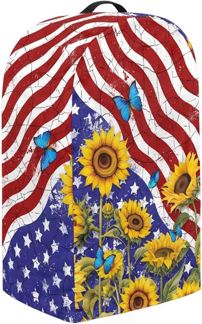 American Flag Sunflower Blender Dust Cover Stand Mixer or Coffee Maker Appliance Covers with Drawstring, Anti Fingerprint Dust Proof Stain Resistant Blender Cover for Kitchen