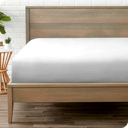 Bare Home Fitted Bottom Sheet Twin XL Size - Premium 1800 Microfiber - Ultra-Soft Hotel Luxury - Deep Pocket - Durable and Long Lasting (Twin XL, Cloud Grey)