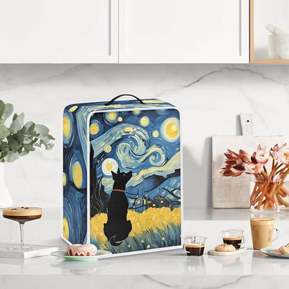 Coffee Maker Covers With Top Handle Folding Coffee Machine Dust Covers For Blender Mixer Juice Machine Keep Office Home Kitchen Clean Starry Night Dog Pattern