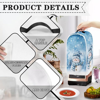 Christmas Blender Cover Dust Cover for Kitchen Snowman Food Processor Dust Covers with Handle Easy to Install Protection Covers for Stand Mixer Juice Machine Christmas Decor