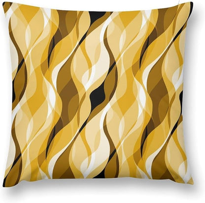 Yellow Throw Pillow Covers Abstract Ombre Yellow and Grey Striped Decorations for Bedroom Living Room Farmhouse Sofa Pillows Bed Couch 22x22 Inch