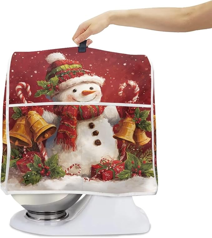 Christmas Stand Mixer Cover 4.5-5Qt Cute Mixer Cover Washable Anti-Stain Appliance Covers for Kitchen Counter Mixer Parts & Accessories Christmas Decor Gift for Holiday