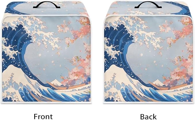 Coffee Maker Cover For Kitchen With Top Handle Waterproof Dust Appliance Cover Suitable For Most Coffee Machine Models The Great Wave off Kanagawa