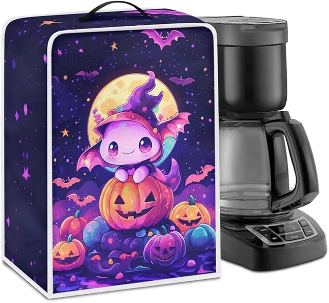 Coffee Maker Covers for Kitchen Counter Halloween Axolotl Coffee Machine Dust Protector with Handle