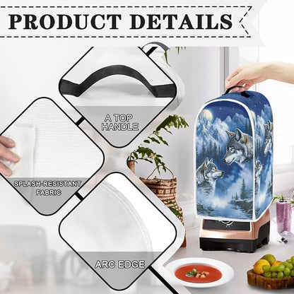 Talayituse Wolf Mountain Print Blender Dust Cover, Fingerprint Protection Cover for Stand Mixer or Coffee Machine, Home Kitchen Appliance Covers for Stain Dust Resistant Supplies