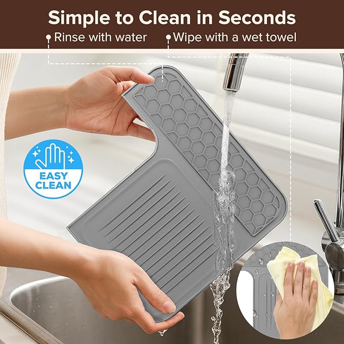 Top Mat for Ninja Luxe Cafe Espresso Machine ES601 ES701, Protects Top Surface, Anti-scratch, Easy to Clean, Heat Resistant, Non-Slip Silicone Coffee Machine Mat for Ninja Luxe Cafe Accessories, Gray