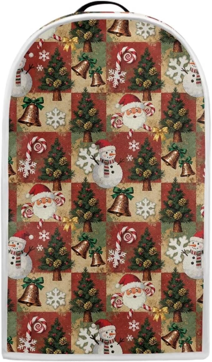 Christmas Print Blender Cover Dust Cover for Kitchen Decorative Food Processor Dust Covers with Handle Easy to Install Protection Covers for Stand Mixer Juice Machine Christmas Decor