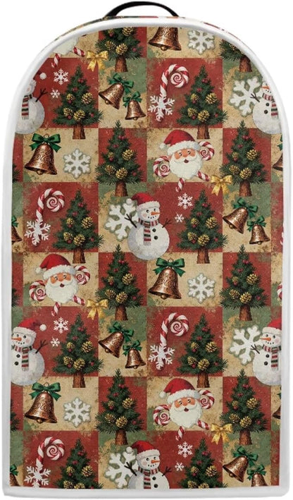Christmas Print Blender Cover Dust Cover for Kitchen Decorative Food Processor Dust Covers with Handle Easy to Install Protection Covers for Stand Mixer Juice Machine Christmas Decor