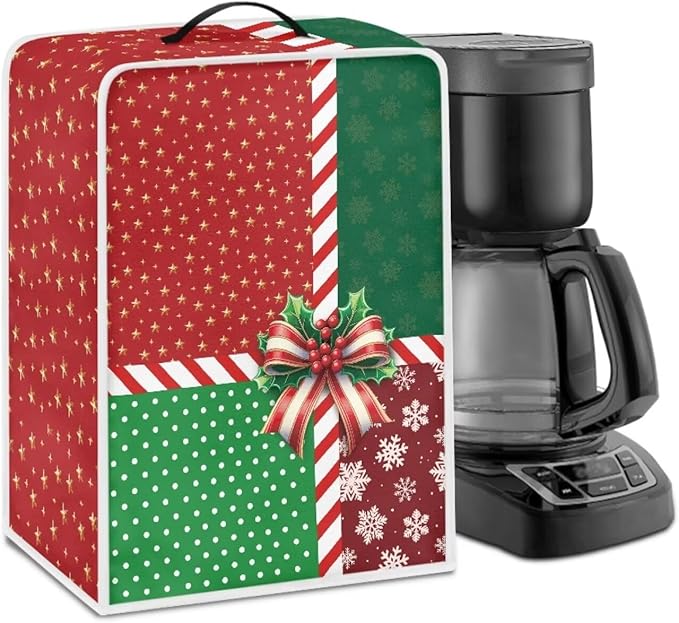 Coffee Maker Cover Christmas Holiday Dust Resistant Small Kitchen Appliance Protector with Handle