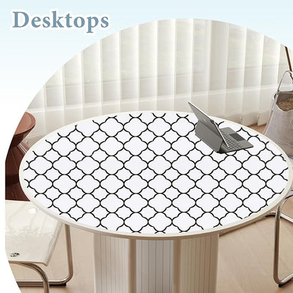 Shelf Drawer Liners for Kitchen Cabinets 11.8 x 118 Inches Non Adhesive Drawer Liner Thickened Refrigerator Liner Black Quatrefoil Strong Non-Slip Paper for Tool Box with Knife and Tape Measure