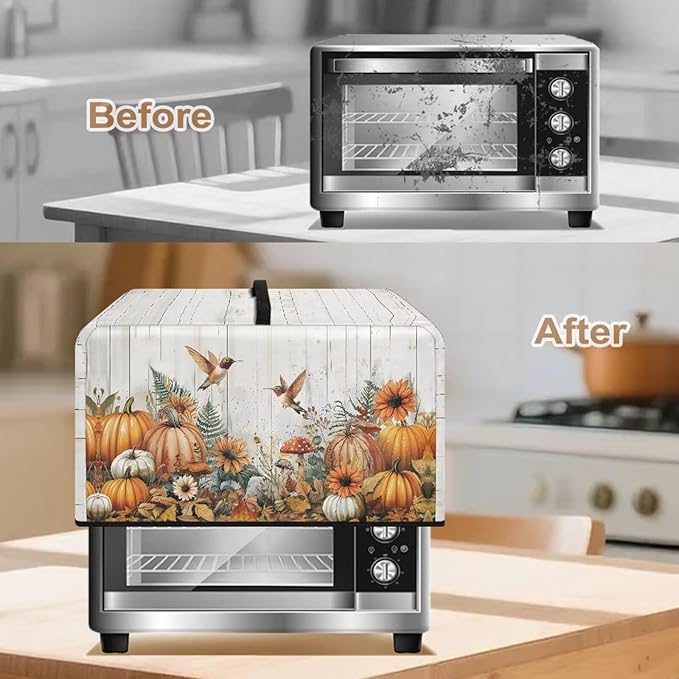 Microwave Oven Dust Cover, Thanksgiving Hummingbird Polyester Dust Cover for Microwave Oven for Most Microwaves Oven Cloth Covers Waterproof Microwaves Dusts Covers Anti-Scratch