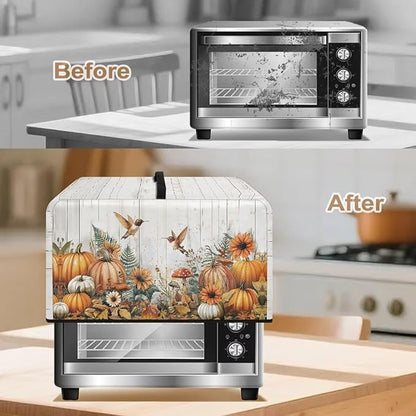 Microwave Oven Dust Cover, Thanksgiving Hummingbird Polyester Dust Cover for Microwave Oven for Most Microwaves Oven Cloth Covers Waterproof Microwaves Dusts Covers Anti-Scratch