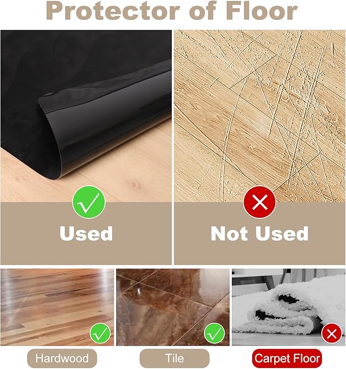 40" x 50" Office Mat for Hardwood Floor with 3D Feather Design,Waterproof&Non-Slip Computer Floors Mat,Utility Office Floor Mats for Rolling Chairs Hardwood,Office Chair Floors Protector for Home&Game