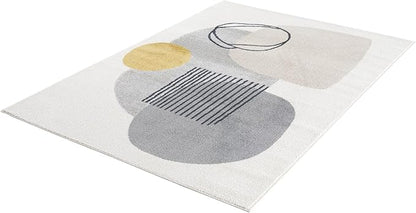 Abani Rugs Deco DEC130A Cream Minimalist Geometric Area Rug (Cream, 2' x 3')