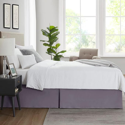 Nestl Grayish Purple Full Bed Skirt - Full Size Bed Skirt 14 Inch Drop - Brushed Microfiber Bed Skirts - Hotel Quality Pleated Bed Skirt - Shrinkage & Fade Resistant