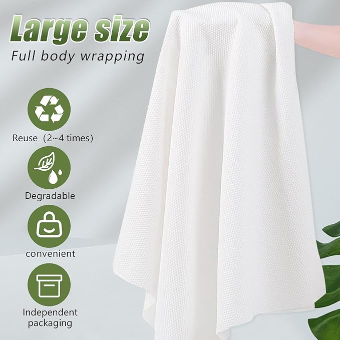 Disposable Bath Towels, 10pack 55" x 27.5" Ultra-Soft and Quick Dry Bath Towel, Portable Salon Towels for Travel Sauna Spa Beach Gym