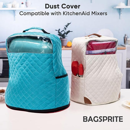 Stand Mixer Cover with Appliance Sliders Compatible with KitchenAd Mixer 6/7/8 Quart with Pockets for Kitchen Ad Accessories and Attachments