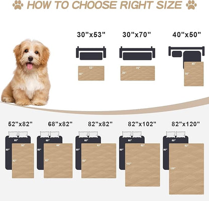 Smiry Waterproof Dog Bed Cover Blanket 30x53, Soft Reversible Pet Blanket, Washable Leakproof Cats Dogs Couch Cover for Sofa, Couch, Furniture, Lattice, Camel/Beige