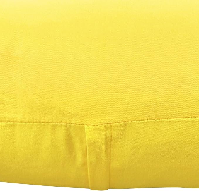 4-Pack 100% Cotton Comfortable Solid Decorative Throw Pillow Case,Thmyo Square Cushion Cover Pillowcase Sublimation Blank Pillow Covers DIY Throw Pillowcase for Sofa(18x18 inch/ 45x45cm,Lemon Yellow)