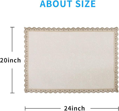 MINJIATEX Couch arm Covers,Non-Slip lace Sofa arm Covers Set of 2 Washable Sofa armrests Covers for Living Room Recliner Chair arm Cover Protectors for Leather Sofa armrest slipcover (GYDF-Beige)