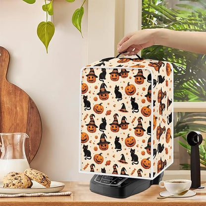 Halloween Coffee Maker Cover, Universal Waterproof Dustproof Coffee Machine Protector for Small Kitchen Appliance