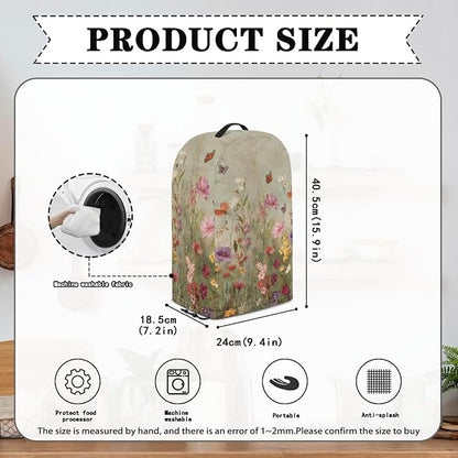 Wildflower Butterfly Blender Cover Dust Proof Small Appliance Cover Foldable Dust Cover Kitchen Decorations for Blender Food Processor Juicer