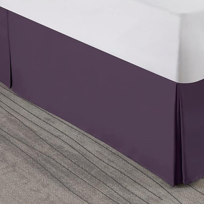 Nestl Dark Purple Twin XL Bed Skirt - Twin XL Size Bed Skirt 14 Inch Drop - Brushed Microfiber Bed Skirts - Hotel Quality Pleated Bed Skirt - Shrinkage & Fade Resistant