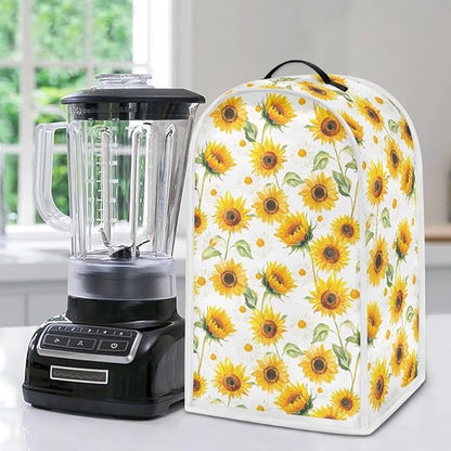 Sunflower Blender Covers for Kitchen Yellow Appliance Cover Washable Anti-Stain Oil-Proof Food Processor Dust Cover Foldable Kitchen Accessory Gift for Friends