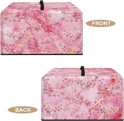 Microwave Oven Cover, Marble Flower Dustproof Machine Protector Decorative Kitchen Appliance Cover Waterproof Polyester Fabric for Most Countertop Microwaves Easy to Clean
